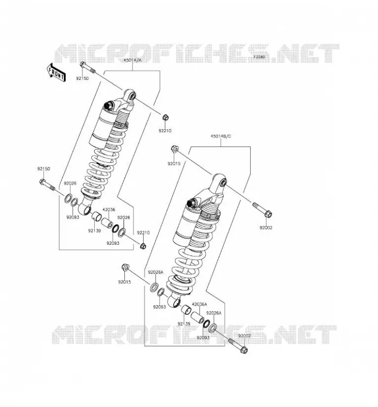 SUSPENSION - SHOCK ABSORBER Kawasaki SSV 800 2015 TERYX  KRF800CFF