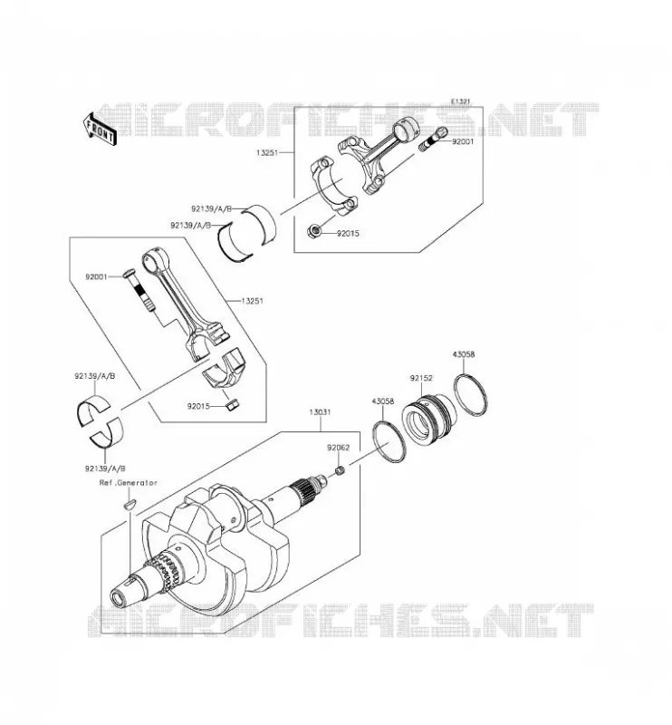 CRANKSHAFT Kawasaki SSV 800 2014 TERYX  KRF800DEF