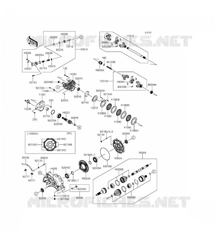 DRIVE SHAFT(ARRI&Egrave;RE) Kawasaki SSV 800 2014 TERYX  KRF800DEF