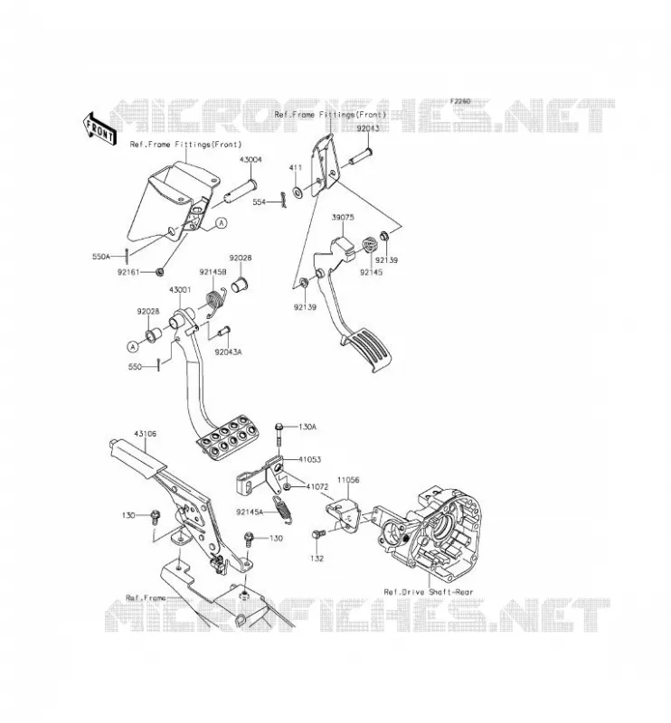 BRAKE PEDAL - THROTTLE LEVER Kawasaki SSV 800 2015 TERYX  KRF800DFF