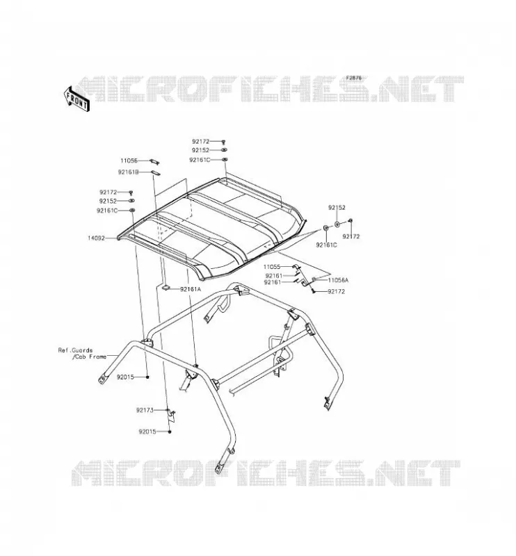 ROOF Kawasaki SSV 800 2015 TERYX  KRF800DFF