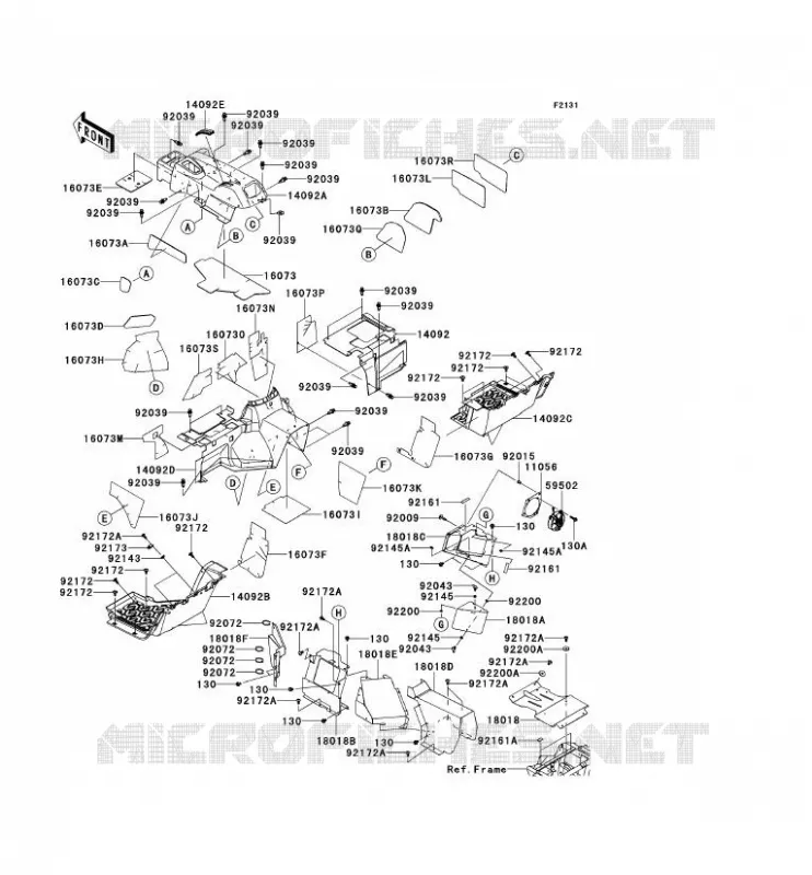 FRAME PARTS(ARRI&Egrave;RE) Kawasaki SSV 750 2012 TERYX 4 750 4X4  KRT750ACF