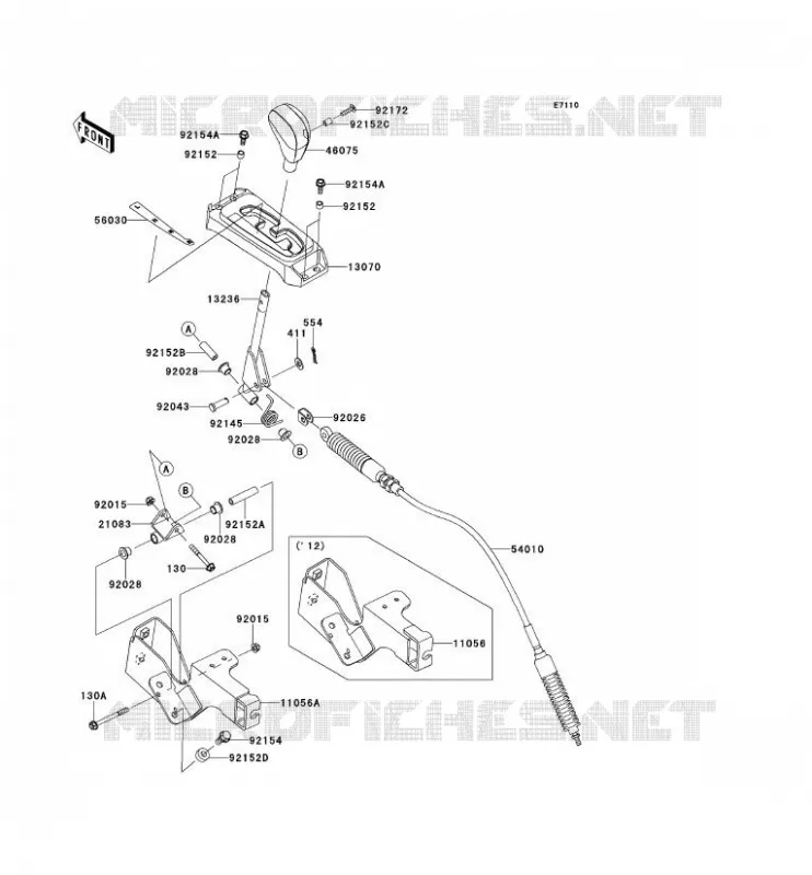 CONTROL Kawasaki SSV 750 2012 TERYX 4 750 4X4  KRT750ACF