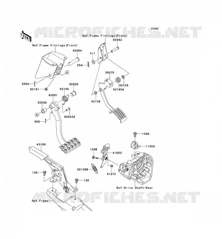 BRAKE PEDAL - THROTTLE LEVER Kawasaki SSV 750 2013 TERYX 4 750 4X4  KRT750ADF