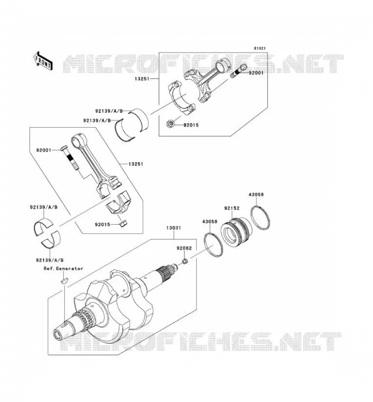 CRANKSHAFT Kawasaki SSV 750 2013 TERYX 4 750 4X4  KRT750ADF