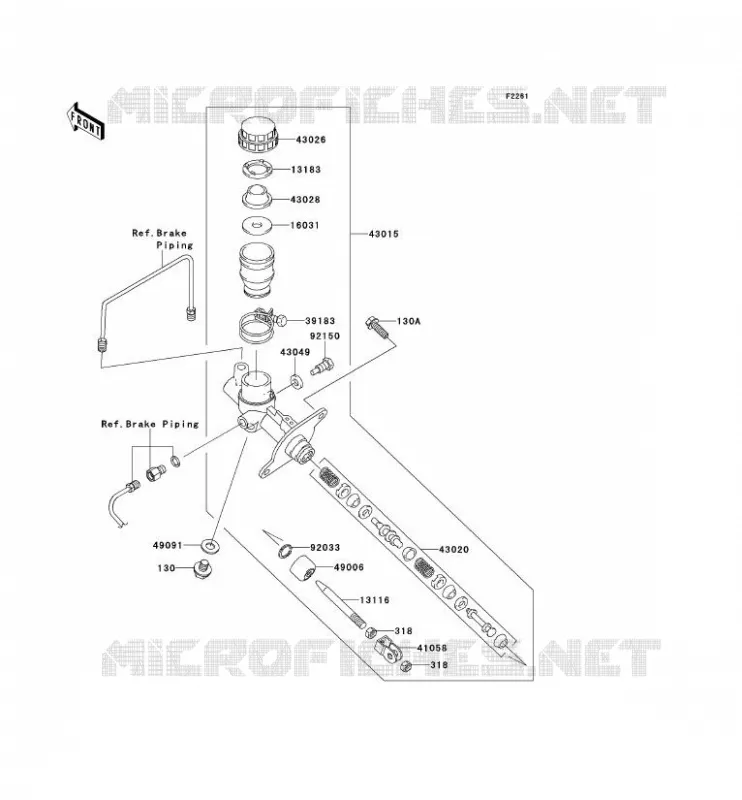 MASTER CYLINDER Kawasaki SSV 750 2013 TERYX 4 750 4X4  KRT750ADF