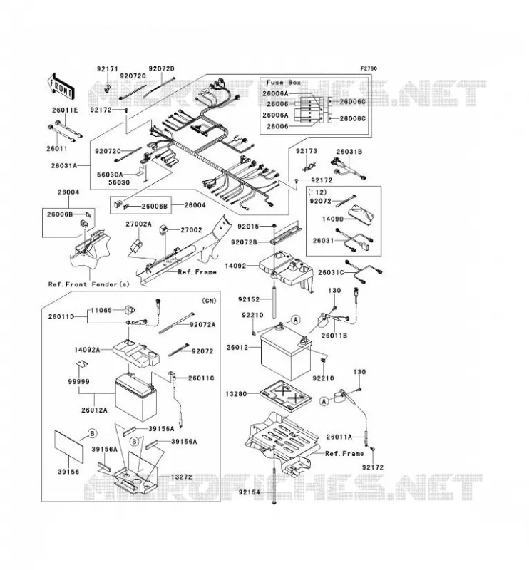 CHASSIS ELECTRICAL EQUIPMENT Kawasaki SSV 750 2013 TERYX 4 750 4X4 EPS  KRT750BDF