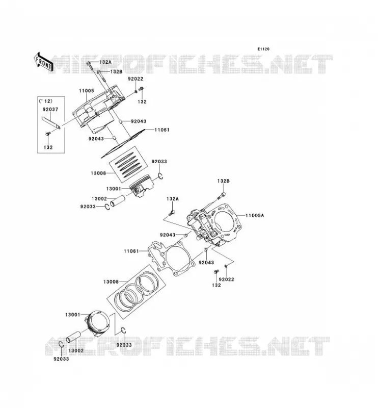 CYLINDER - PISTON  Kawasaki SSV 750 2013 TERYX 4 750 4X4 EPS  KRT750BDF