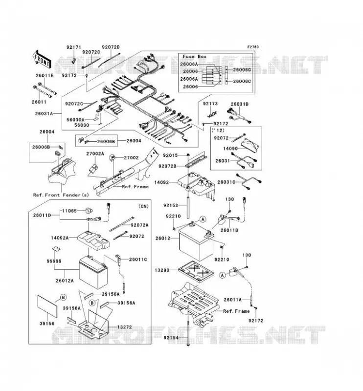 CHASSIS ELECTRICAL EQUIPMENT Kawasaki SSV 750 2012 TERYX 4 750 4X4 EPS LE  KRT750CCF