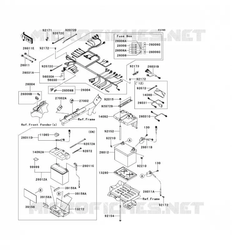 CHASSIS ELECTRICAL EQUIPMENT Kawasaki SSV 750 2012 TERYX 4 750 4X4 EPS LE  KRT750CCF