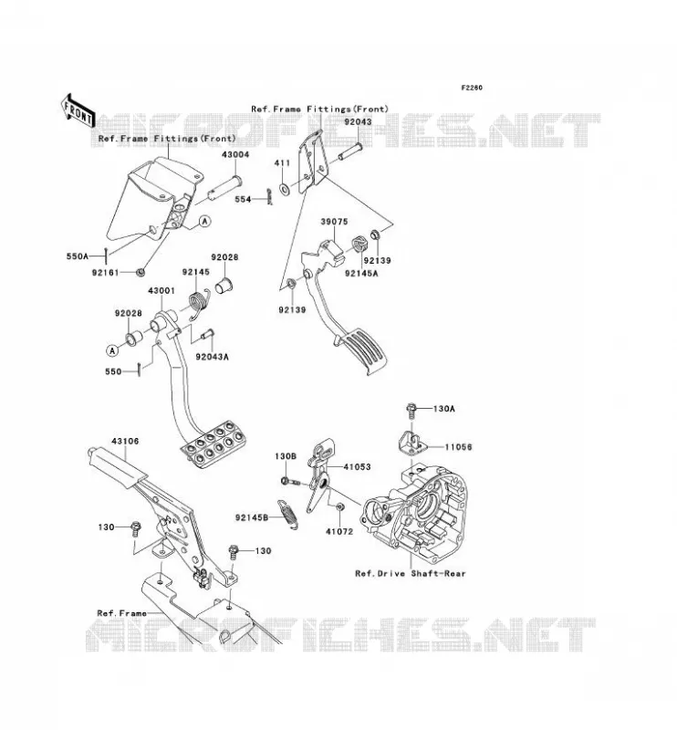 BRAKE PEDAL - THROTTLE LEVER Kawasaki SSV 750 2013 TERYX 4 750 4X4 EPS LE  KRT750CDF