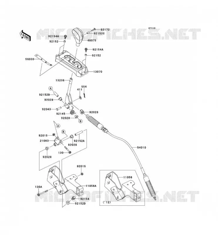 CONTROL Kawasaki SSV 750 2013 TERYX 4 750 4X4 EPS LE  KRT750CDF