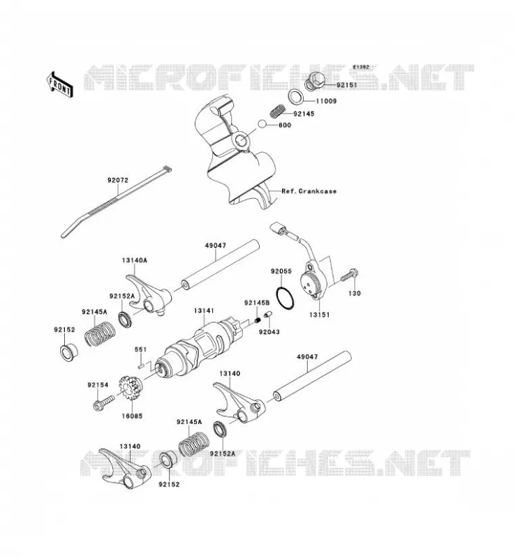 GEAR CHANGE DRUM - SHIFT FORKS Kawasaki SSV 750 2013 TERYX 4 750 4X4 EPS LE  KRT750CDF