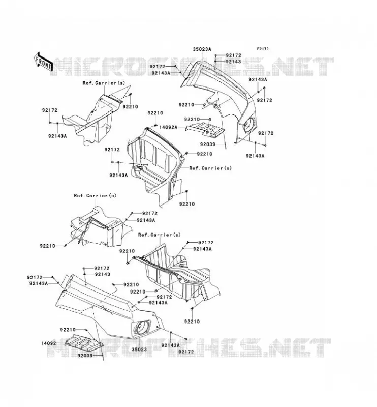 REAR FENDER Kawasaki SSV 750 2012 TERYX 4 750 4X4 EPS  KRT750DCF