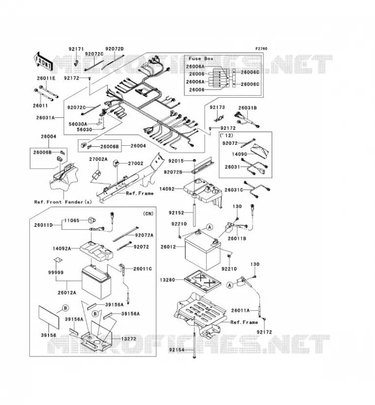 CHASSIS ELECTRICAL EQUIPMENT Kawasaki SSV 750 2013 TERYX 4 750 4X4 EPS  KRT750DDF