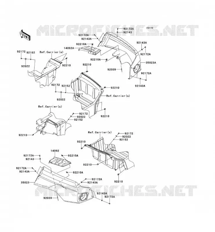 REAR FENDER Kawasaki SSV 800 2014 TERYX 4  KRT800AEF