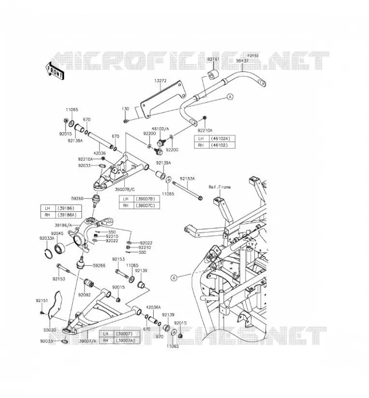 FRONT SUSPENSION - SHOCK ABSORBER Kawasaki SSV 800 2015 TERYX 4  KRT800AFF