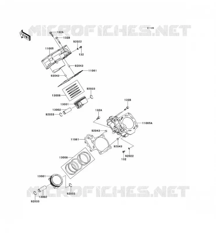 CYLINDER - PISTON  Kawasaki SSV 800 2014 TERYX 4  KRT800BEF