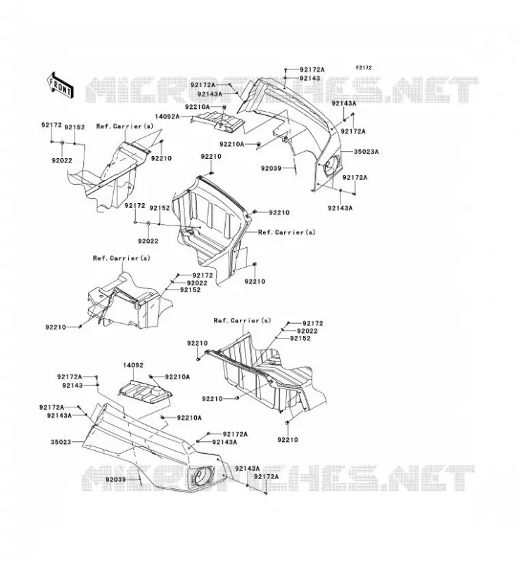 REAR FENDER Kawasaki SSV 800 2014 TERYX 4  KRT800BEF