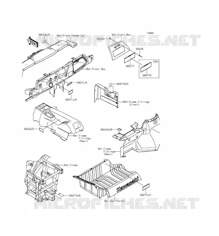 LABELS Kawasaki SSV 800 2015 TERYX 4  KRT800BFF