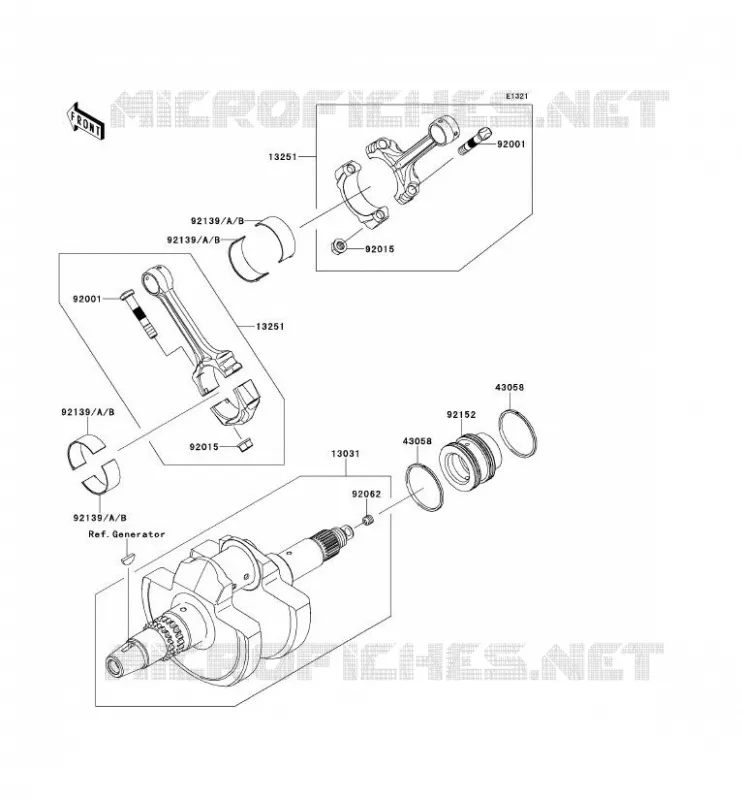 CRANKSHAFT Kawasaki SSV 800 2014 TERYX 4  KRT800CEF