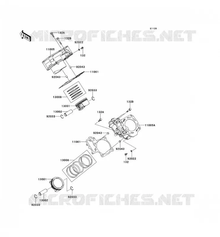 CYLINDER - PISTON  Kawasaki SSV 800 2014 TERYX 4  KRT800CEF