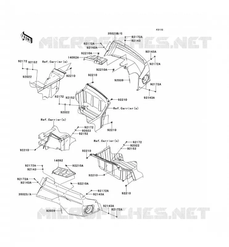 REAR FENDER Kawasaki SSV 800 2014 TERYX 4  KRT800CEF
