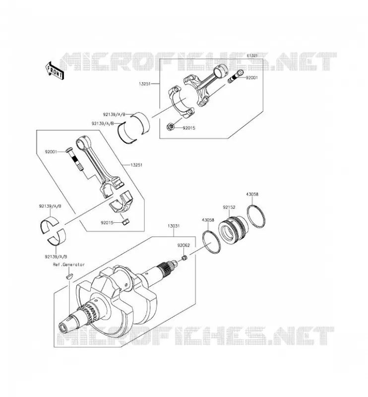 CRANKSHAFT Kawasaki SSV 800 2015 TERYX 4  KRT800CFF