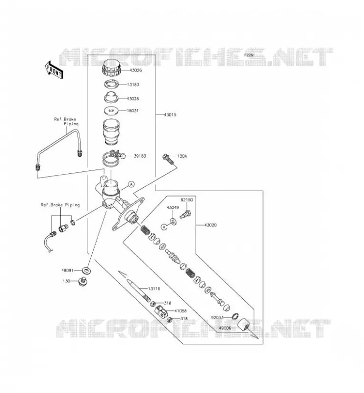 MASTER CYLINDER Kawasaki SSV 800 2015 TERYX 4  KRT800CFF
