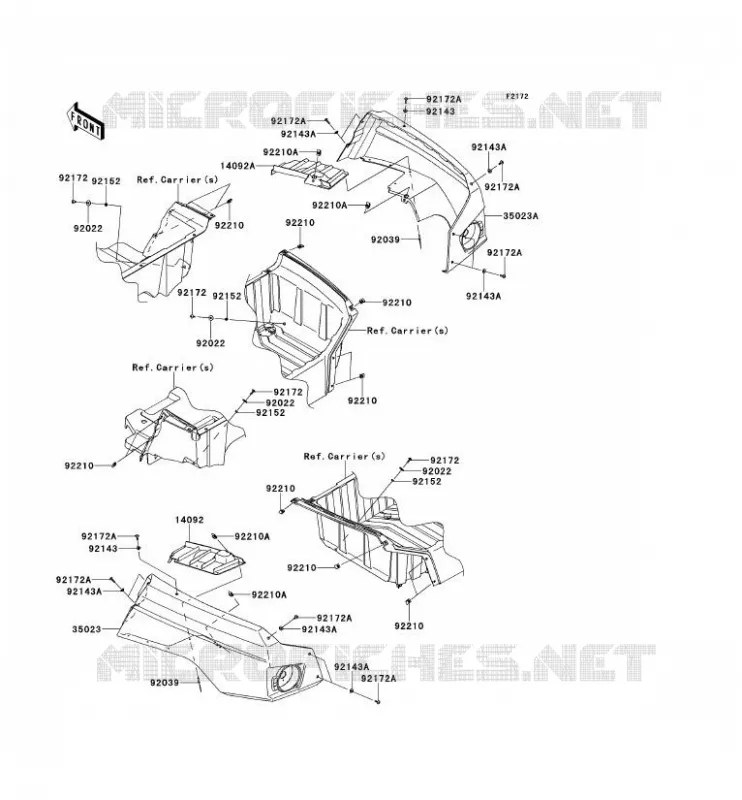 REAR FENDER Kawasaki SSV 800 2014 TERYX 4  KRT800DEF
