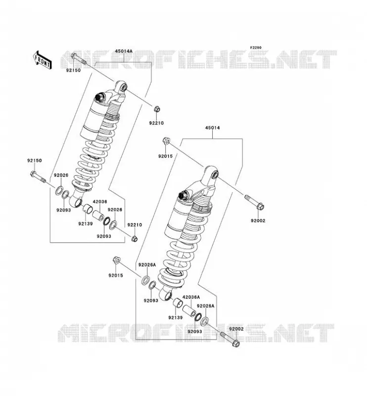 SUSPENSION - SHOCK ABSORBER Kawasaki SSV 800 2014 TERYX 4  KRT800DEF
