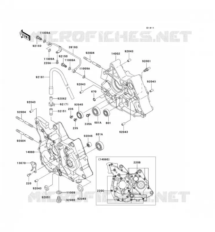 CRANKCASE(S) Kawasaki TOUT-TERRAIN 110 2006 KLX110  KLX110A6F