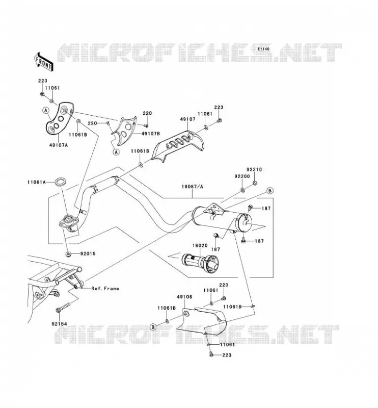 EXHAUST Kawasaki TOUT-TERRAIN 110 2012 KLX110  KLX110CCF