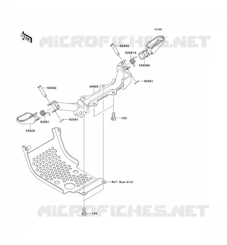 FOOTREST Kawasaki TOUT-TERRAIN 110 2012 KLX110  KLX110CCF