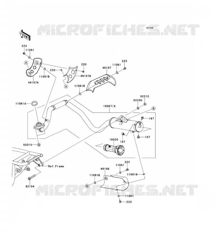EXHAUST Kawasaki TOUT-TERRAIN 110 2013 KLX110  KLX110CDF