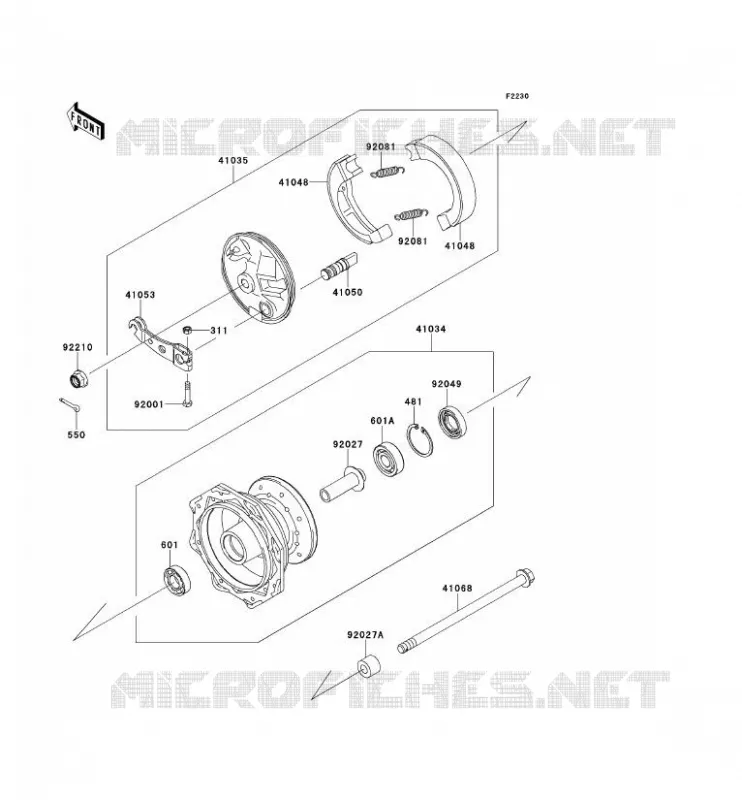 FRONT HUB Kawasaki TOUT-TERRAIN 110 2013 KLX110  KLX110CDF