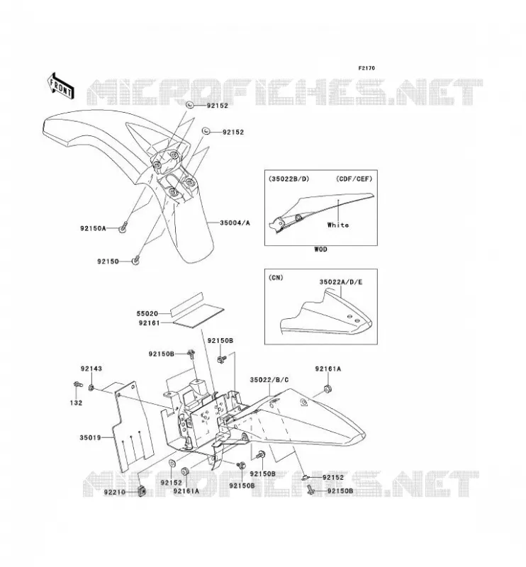 FENDER Kawasaki TOUT-TERRAIN 110 2013 KLX110  KLX110CDF