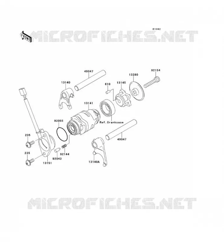 GEAR CHANGE DRUM - SHIFT FORKS Kawasaki TOUT-TERRAIN 110 2013 KLX110  KLX110CDF