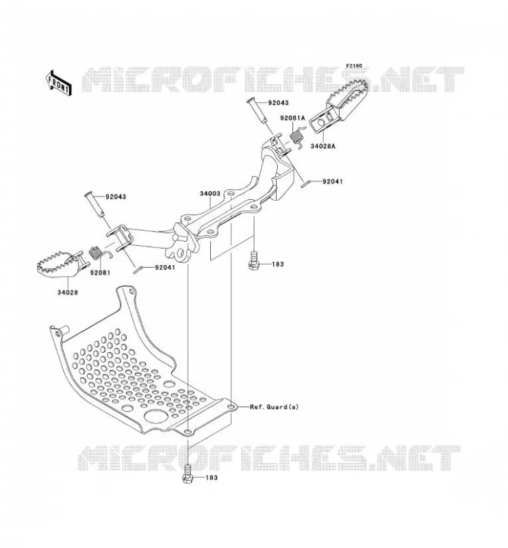 FOOTREST Kawasaki TOUT-TERRAIN 110 2014 KLX110  KLX110CEF