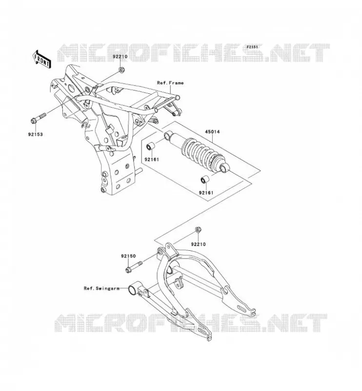 SUSPENSION - SHOCK ABSORBER Kawasaki TOUT-TERRAIN 110 2014 KLX110  KLX110CEF