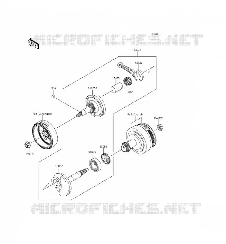 CRANKSHAFT Kawasaki TOUT-TERRAIN 110 2015 KLX110  KLX110CFF