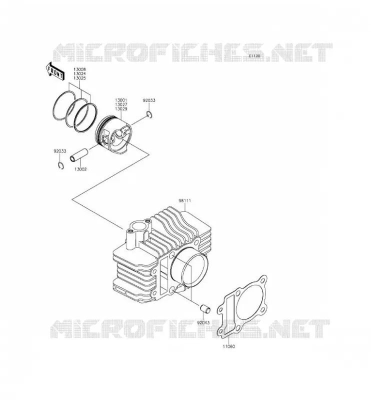 CYLINDER - PISTON  Kawasaki TOUT-TERRAIN 110 2015 KLX110  KLX110CFF