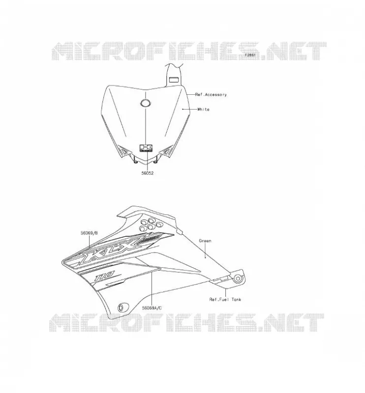 STICKER Kawasaki TOUT-TERRAIN 110 2015 KLX110  KLX110CFF