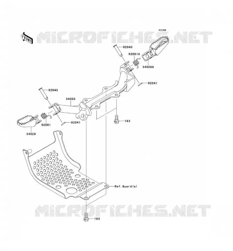 FOOTREST Kawasaki TOUT-TERRAIN 110 2010 KLX110L  KLX110DAF