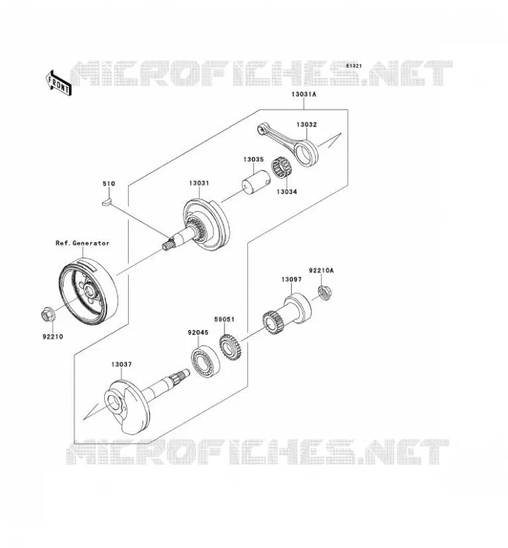 CRANKSHAFT Kawasaki TOUT-TERRAIN 110 2011 KLX110L  KLX110DBF