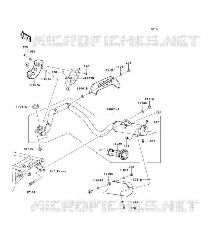 EXHAUST Kawasaki TOUT-TERRAIN 110 2011 KLX110L  KLX110DBF