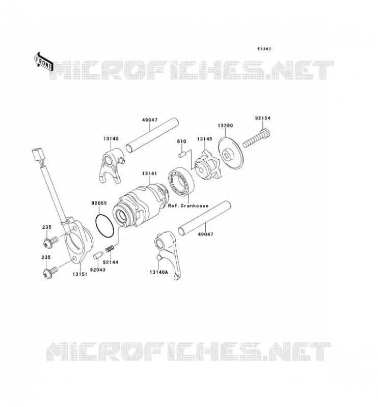 GEAR CHANGE DRUM - SHIFT FORKS Kawasaki TOUT-TERRAIN 110 2011 KLX110L  KLX110DBF