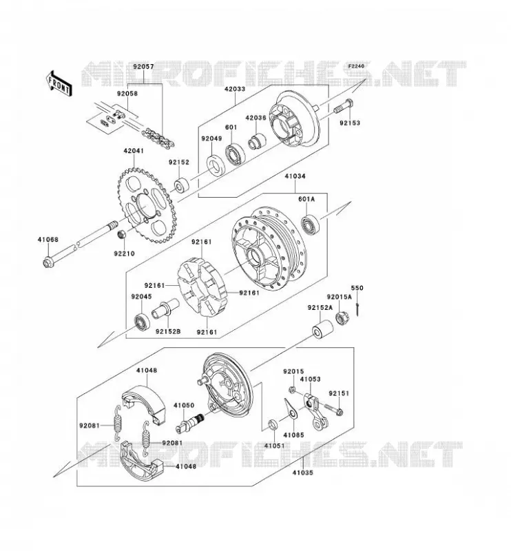 REAR HUB Kawasaki TOUT-TERRAIN 110 2011 KLX110L  KLX110DBF