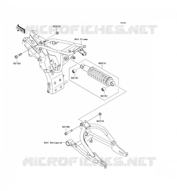 SUSPENSION - SHOCK ABSORBER Kawasaki TOUT-TERRAIN 110 2013 KLX110L  KLX110DDF