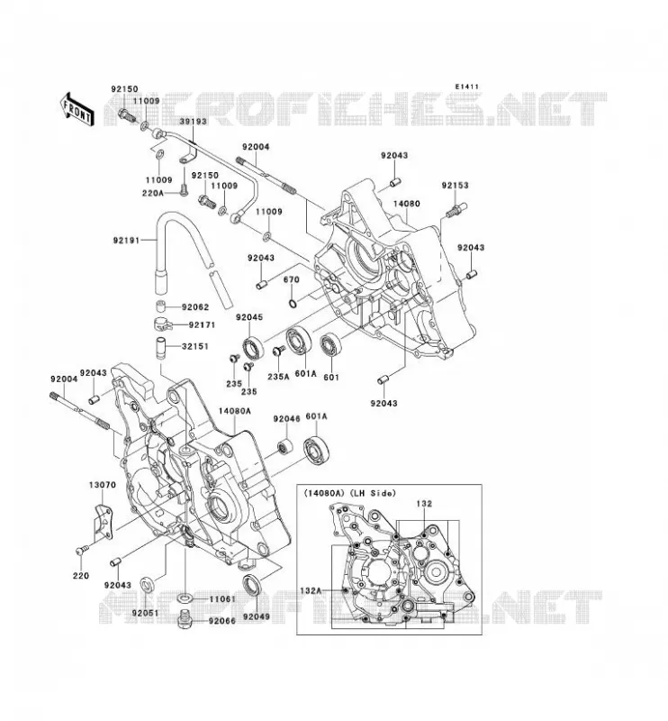 CRANKCASE(S) Kawasaki TOUT-TERRAIN 110 2014 KLX110L  KLX110DEF